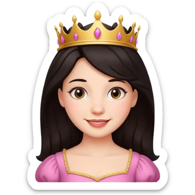 Princesa pelo oscuro cin cachetes  sticker
