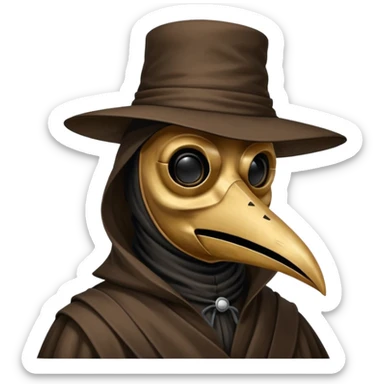 masked person venice plague sticker