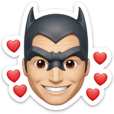 batman emoji with hearts in his eyes sticker