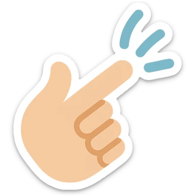 hand flicking, modern flat color icon style sticker