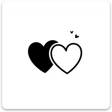 two hearts hand drawn doodle sticker