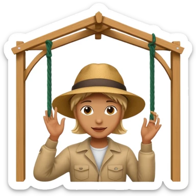 persona poniendo pérgola sticker