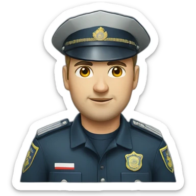 russian police man sticker