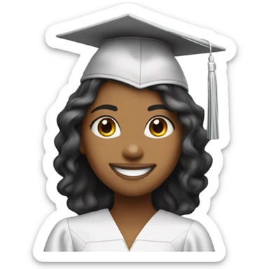 make a girl with a graduation cap  sticker
