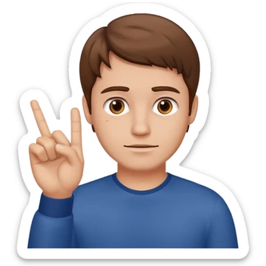 
a man making a negative gesture with his hand sticker