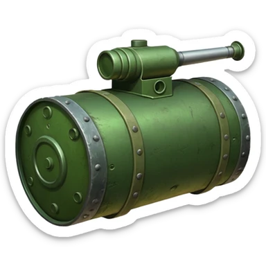generate a realistic green elongated anti-tank mine  sticker