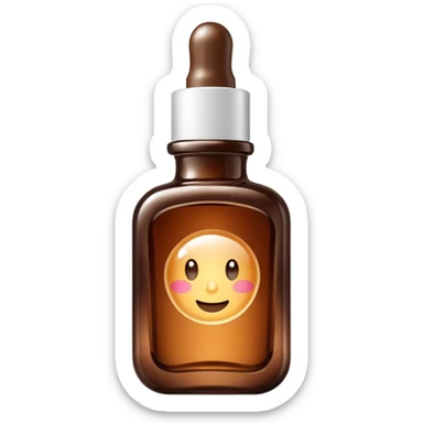 Organic cosmetic in a brown cristal bottle sticker