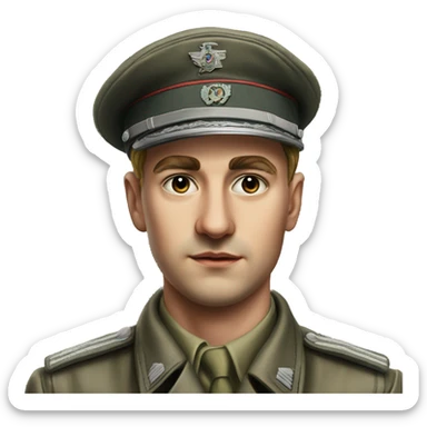 guy 28 years old german military 1940 photorealistic serious sticker