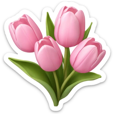 light pink tulip bouqet sticker