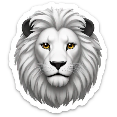 Lion white and black sticker