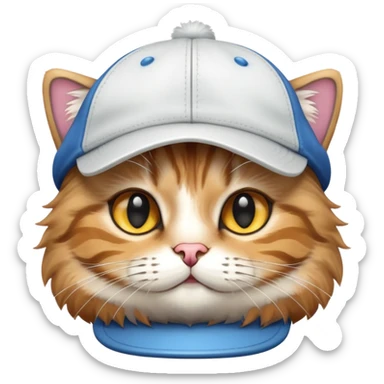 Cat with cap sticker