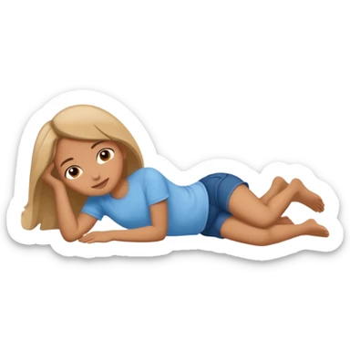 person lying down flat on the ground, simple and clear sticker