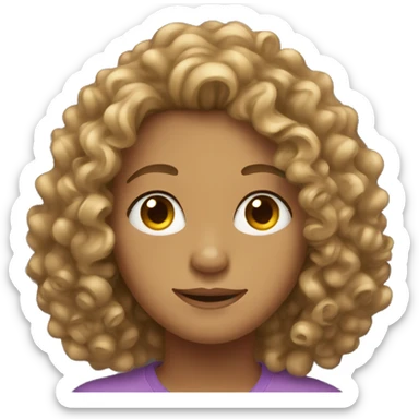 Tan curly hair teen sticker