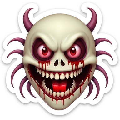 Scary exe sewerslvt monster scp with long teeth blood (no face)!!! glitch eyes glitch mouth  sticker
