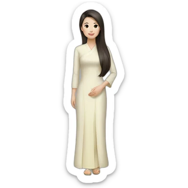 vietnamese-ao-dai-brunette sticker