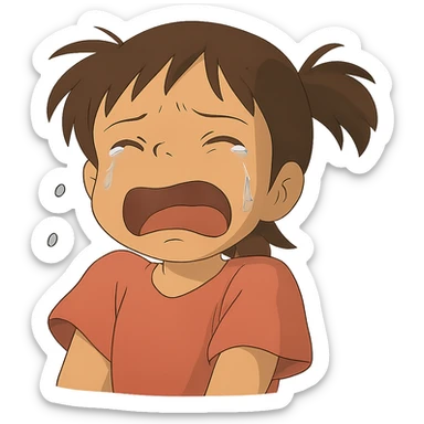 ghibli style crying girl sticker
