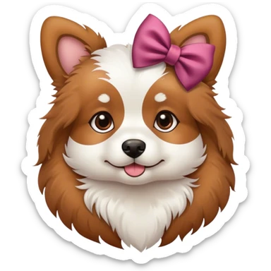 cute dog with bow sticker