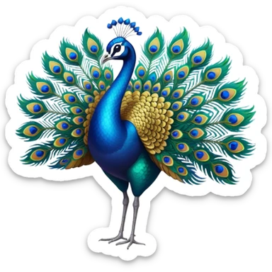 dancing peacock sticker