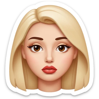 full glossy pouty baddie lips with lip liner sticker