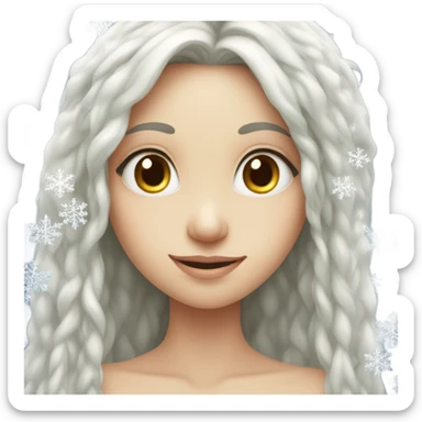 Snowflake, fairy, girl, long hair sticker