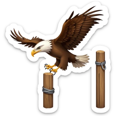 Eagle drag a post sticker