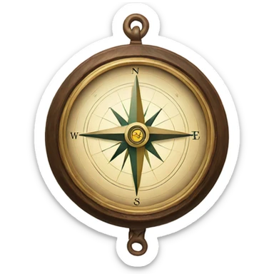 Compass pointing north sticker