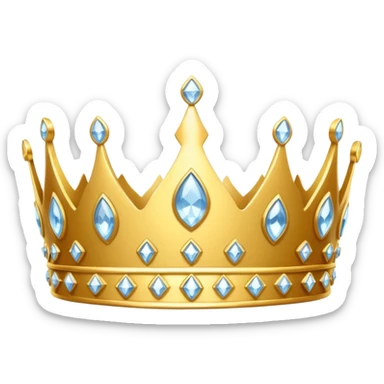 iced golden tiara with diamonds sticker