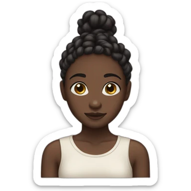 Dark skinned girl with little braids sticker