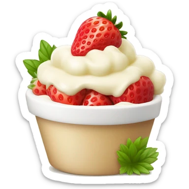 Fresas con crema blanca  sticker