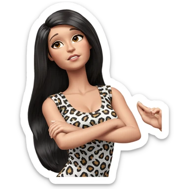 girl in leopard print outfit sticker