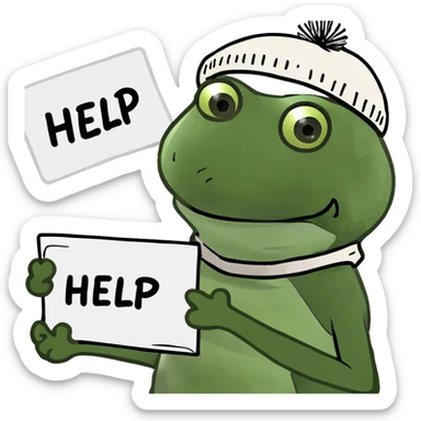 degen poor homeless frog sticker