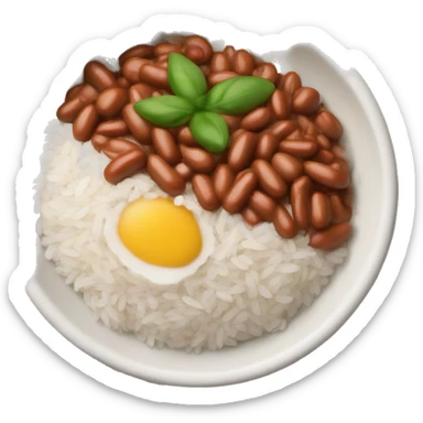 Puerto Rican dish “arroz con habichuelas” which is white rice and beans sticker