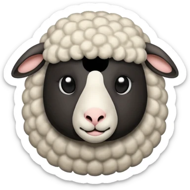 The exact same emoji that iPhone has for the animal sheep, but in color black sticker