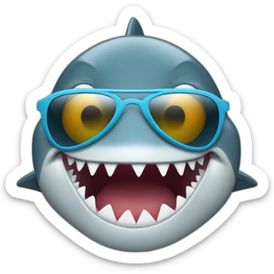 Shark with sunglasses on his eyes sticker
