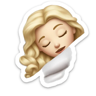 sleeping beauty blonde white girl with a silk pillow sticker