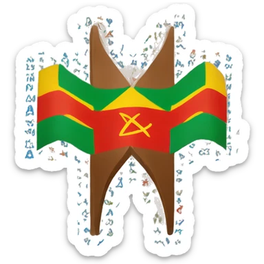 amazigh north africa flag with the tifinagh symbol in the middle and the shape should be like the IOS emoji sticker