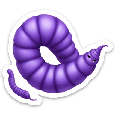 purple worm sticker