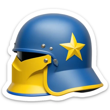 Ukrainian military helmet with blue and yellow colors, combat kevlar helmet sticker