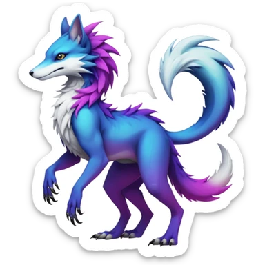 badass elegant wild beautiful natural badass futuristic epic exotic anthro modern furry cyborg-sergal-vernid-creature, full body, gradient pretty hair, with a long tufted tail, aesthetic, art by LiLaiRa, art by art by Falvie sticker