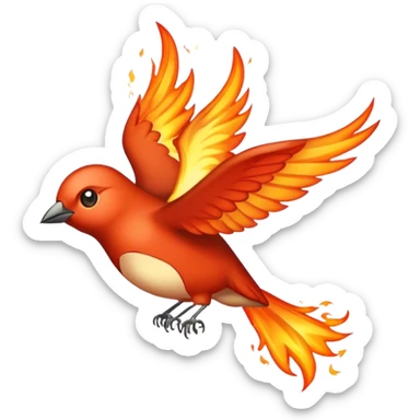 A flying nightingale on fire sticker