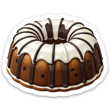 Cookies & cream Bundt cake with white frosting stripes  sticker