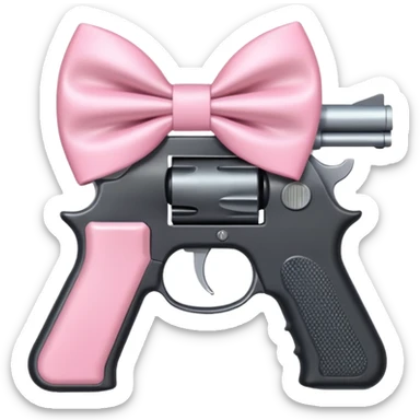 Gun with a light pink bow sticker