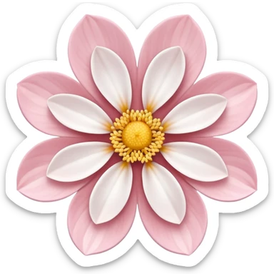 white sakura flower with a checkered pattern sticker