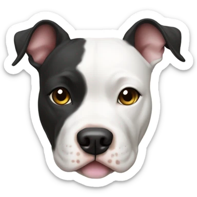 Black and white amstaff  sticker