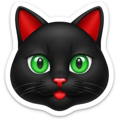 Black cat with a red glove in his mouth sticker