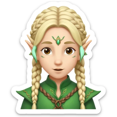 elves with braided hair sticker