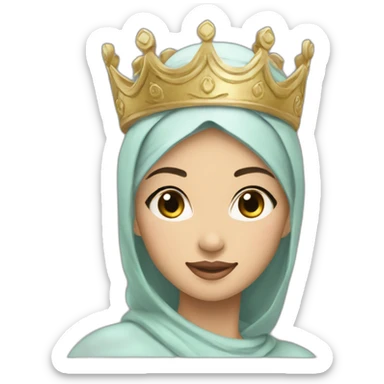 The most beautiful Asian princess witho a crown with the inscription Ayana, wearing hijab sticker