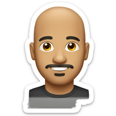 Bald Latino man with goatee sticker