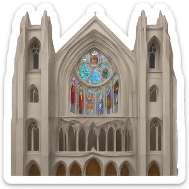 Cathedral with stained glass windows  sticker
