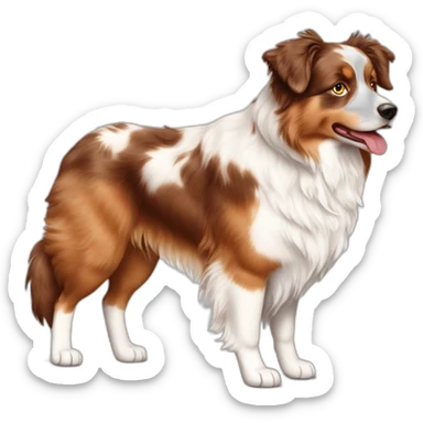 Australian Shepherd Red merle with fire and White  sticker